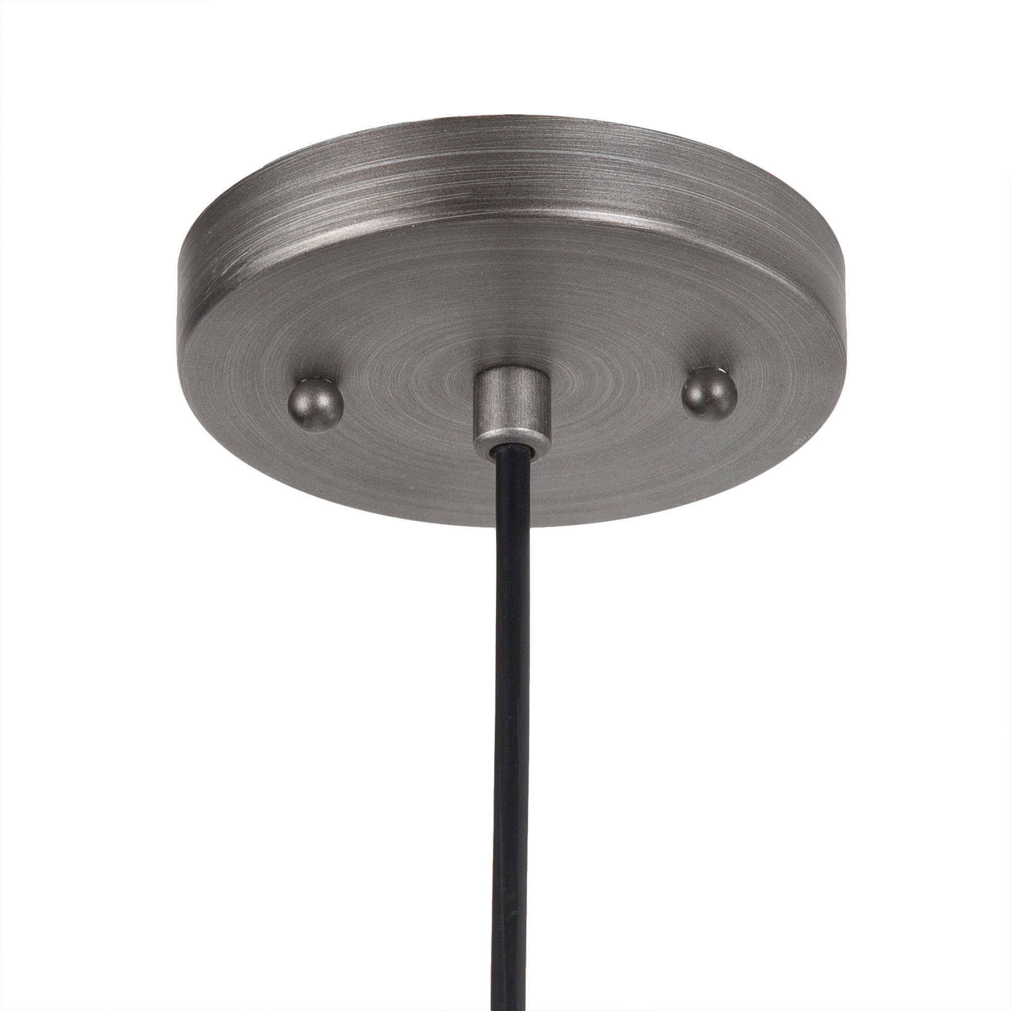 LNC Farmhouse Mini Pendant Light with Brushed Silver Cage for Kitchen Island or Foyer