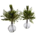 thumbnail image 1 of Nearly Natural 4546-S2 Mixed Pine in Glass Vase, 1 of 2