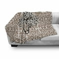 thumbnail image 3 of Modern Soft Flannel Fleece Throw Blanket, Roaring Leopard Portrait with Rosettes Wild Animal Big Cat Graphic, Cozy Plush for Indoor and Outdoor Use, 70" x 90", Cocoa Beige Black, by Ambesonne, 3 of 6