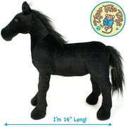 Ignacio the Black Stallion | 18 Inch Large Black Stallion Horse Stuffed Animal Plush Pony | By TigerHart Toys