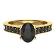 thumbnail image 4 of Black Diamond Engagement Ring for Women Oval 1.00 Carat 14K Gold (Black, AAA), 4 of 5
