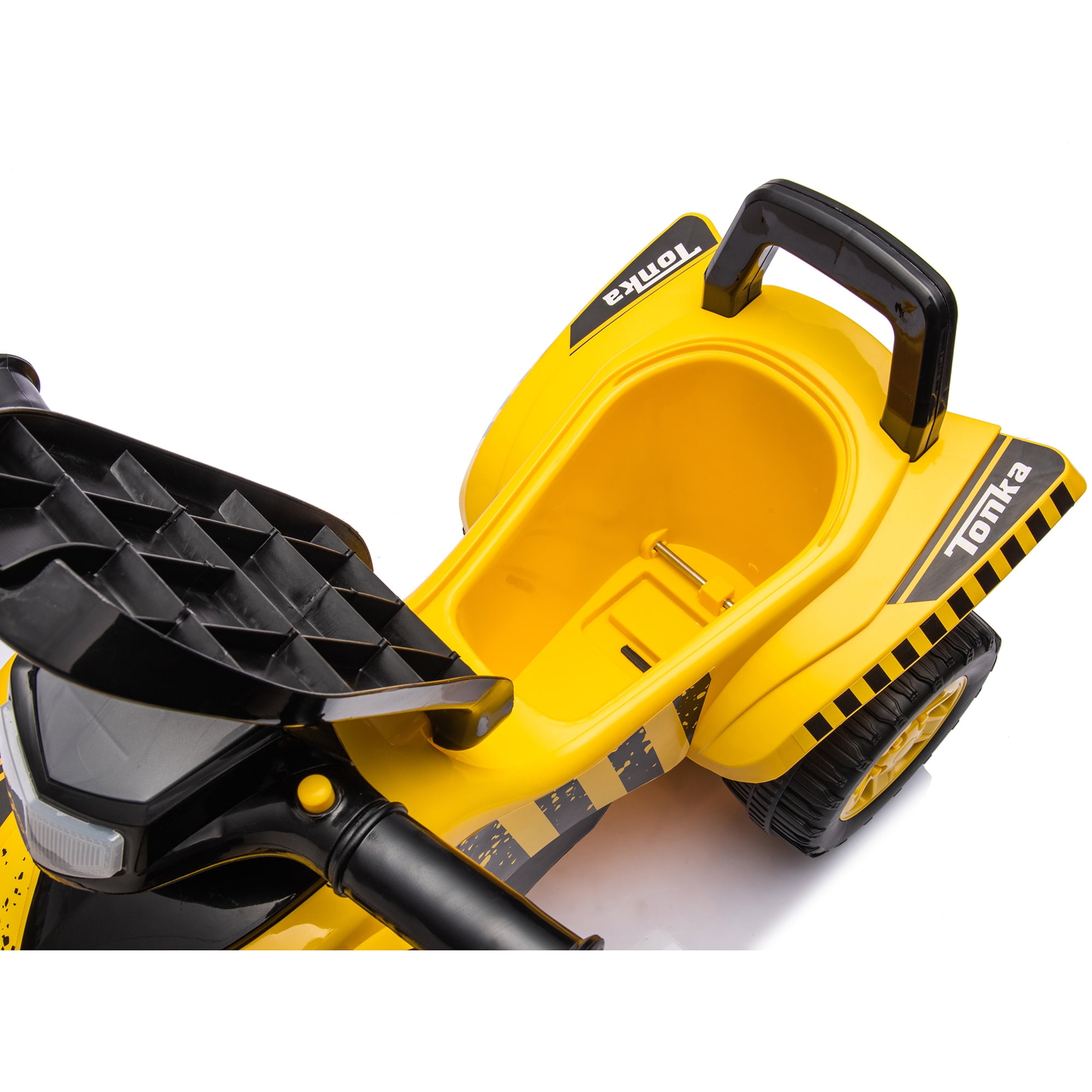 Tonka: Quad Push Car - Yellow - Foot-To-Floor Ride-On Toy, 4 Wheeled ATV Vehicle, Reastic Engine Sound, Walker Handle, Licensed, Toddlers & Kids 12mo+