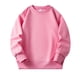 thumbnail image 2 of Blusas y camisas de manga larga con cuello redondo para niños, sudadera deportiva informal de color liso con cuello redondo y manga larga para niñas, top de poliéster, 2 of 5