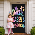 thumbnail image 6 of Rainbow Gradient Sweet Sassy Banner Purple Crown Princess Background Star Decor Heart Accent Sweet Seven Banner for 7th Birthday Party Girls' Party Photo Backdrop, 6 of 8