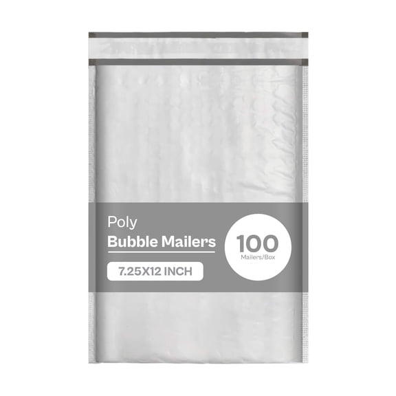 PSBM Poly Bubble Mailers #1 7.25" x 12" 100 Pcs Premium Look Self Adhesive Tamperproof for Office Shipping Purpose