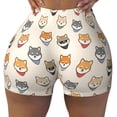 thumbnail image 2 of Honeii Shiba Head Face Print Women's Workout Shorts, Gym Shorts for Active Wear, Sports Shorts,Women's Running Shorts,Quick Dry Athletic Shorts-XX-Large, 2 of 8