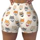 thumbnail image 2 of Balery Shiba Head Face Pantalones cortos de entrenamiento estampados para mujer, sin costuras, ajustados, para gimnasio, yoga, correr, deportes, ejercicio activo, fitness.-XX-Large, 2 of 8