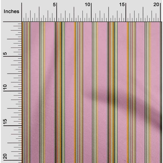 oneOone Cotton Silk Fabric Multicolor Stripe Print Fabric By Yard 42 Inch Wide
