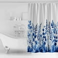 thumbnail image 4 of Small Stall Shower Curtain 36x72 Inch Narrow Half Size Blue Botanical Blossom Bath Curtains Bathroom Decor Spring Floral Summer Leaf Waterproof Fabric Shower Curtain Set with Hooks 36 Inch, 4 of 6