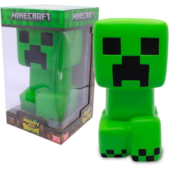 Minecraft Mighty Mega SquishMe - Creeper Character, 10" Soft Foam Scented Slow-Rising Squishy