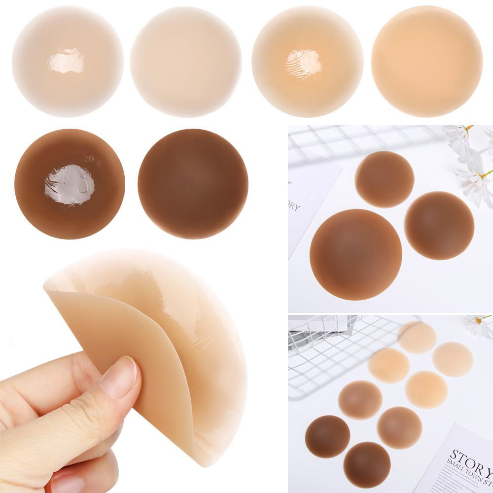 Reusable Large Sticky Adhesive Chest Paste Breast Nippleless Covers Nipple  Covers Womens Silicone Pasties 8CM LIGHT COFFEE 