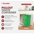 thumbnail image 2 of Rev-A-Shelf Single 35 Quart Sliding Pullout Waste Bin Container, Green, 2 of 9