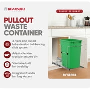 Rev-A-Shelf Single 35 Quart Sliding Pullout Waste Bin Container, Green