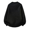 thumbnail image 4 of FAOWME Men's Knit Sweater Long Sleeve Round Neck Solid Color Fashion Casual Warm Comfortable Soft Pullover Top For Autumn Winter Daily Wear Black L, 4 of 4
