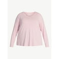 thumbnail image 6 of (2 pack) Terra & Sky Women's Plus Size V-Neck Tee with Long Sleeves, Sizes 0X-5X, 6 of 6