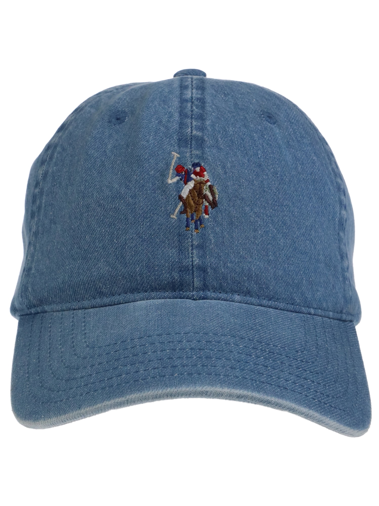 U.S. Polo Assn. Double Horseman Embroidered Dad Hat, Medium Blue, One Size