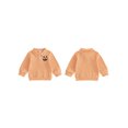 thumbnail image 2 of RUINIXCW Toddler Baby Boy Girl Halloween Shirts Outfit Infant Baby Boys Girls Fall Sweatshirt Clothes Pumpkin Grimace Ghost Long Sleeve Waffled Striped Lapel Half Button Pullover Shirt Tops, 2 of 9