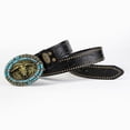 thumbnail image 5 of ibiyuan Belt For Men Western Cowboy Belt with Bull Buckle Floral Embossed Design Adjustable Fashion Accessory for Daily Wear and Parties, 5 of 6