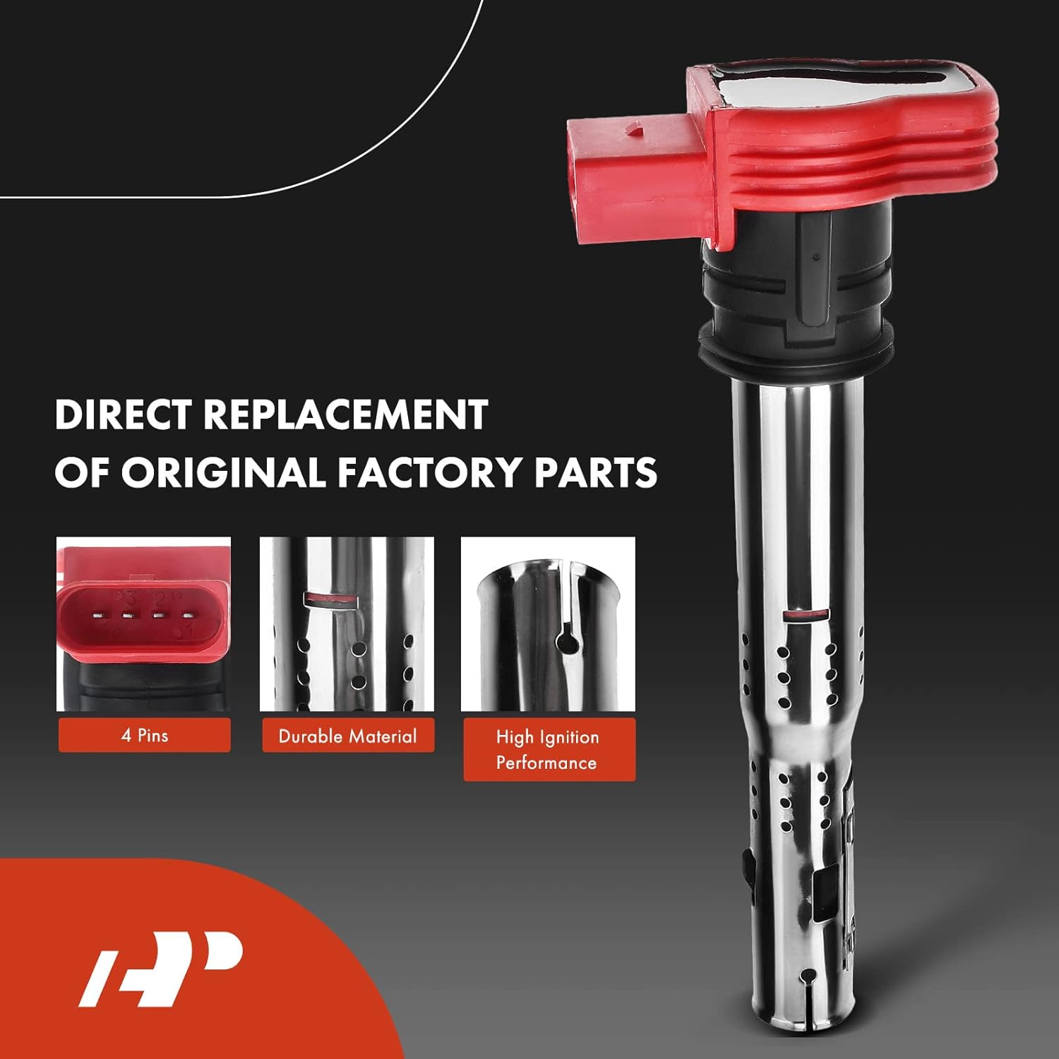 A-Premium Set of 4 Ignition Coil Pack and Iridium Spark Plugs Compatible with Audi A4 A5 A6 A7 A8 Quattro Q5 Q7 R8 S4 S5 S6 S8 Porsche Cayenne Panamera Volkswagen