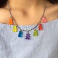thumbnail image 2 of Collier Ours en Gélatine Mignon 7 Couleurs Pendentif en Résine Coloré pour Femmes Filles, 2 of 4