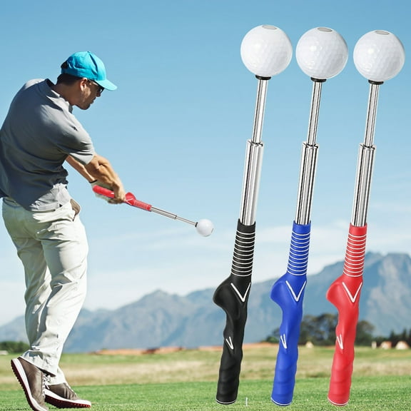 mfyjkho Retractable Golf Swing Trainer Stick with Sound Click Feedback, Portable Tempo Training Aid for Swing Practice, Muscle Memory Development, 27.95 Inches Extended Length