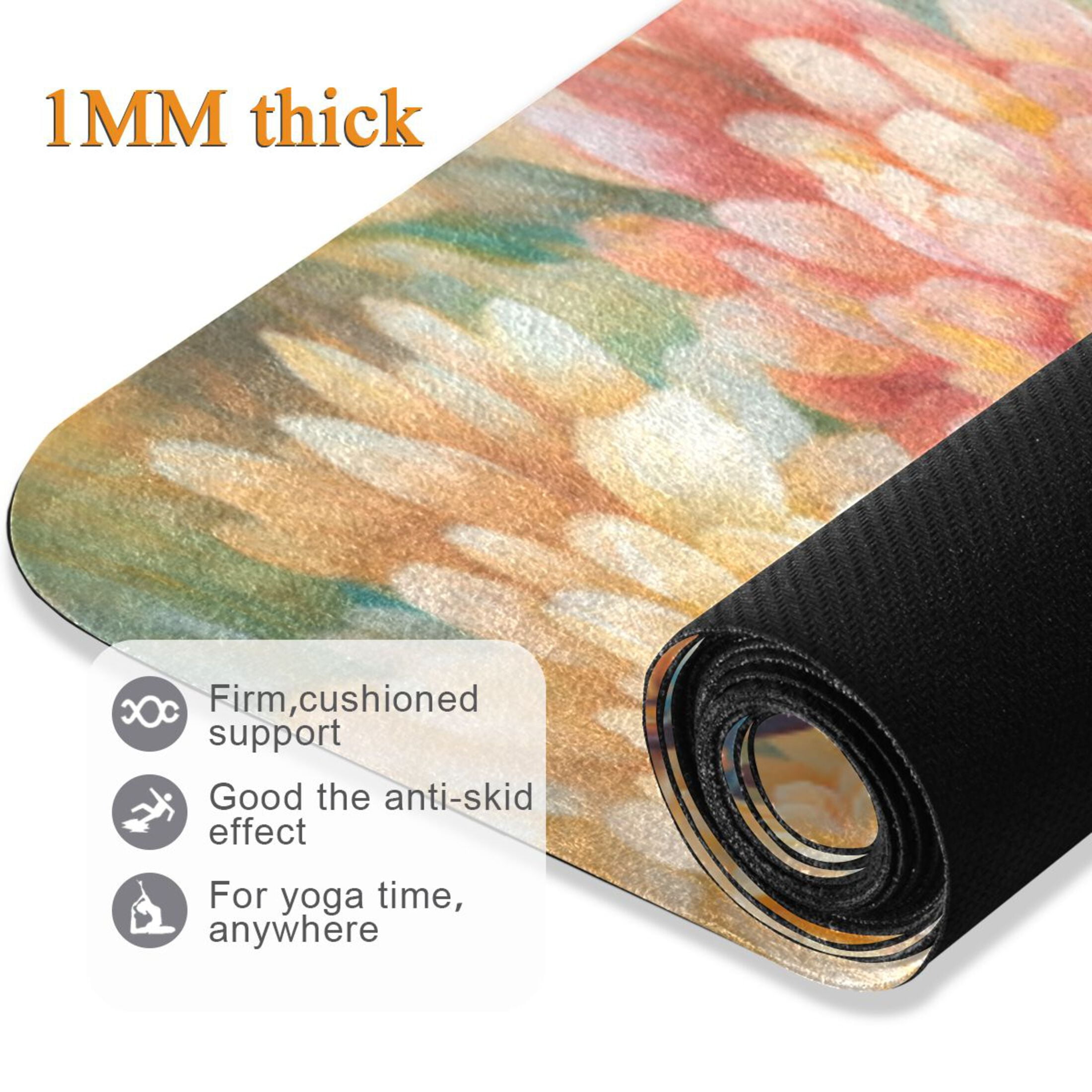 BZSMCE Yoga Mat Women Fitness Mat Blooming Butterfly Pattern