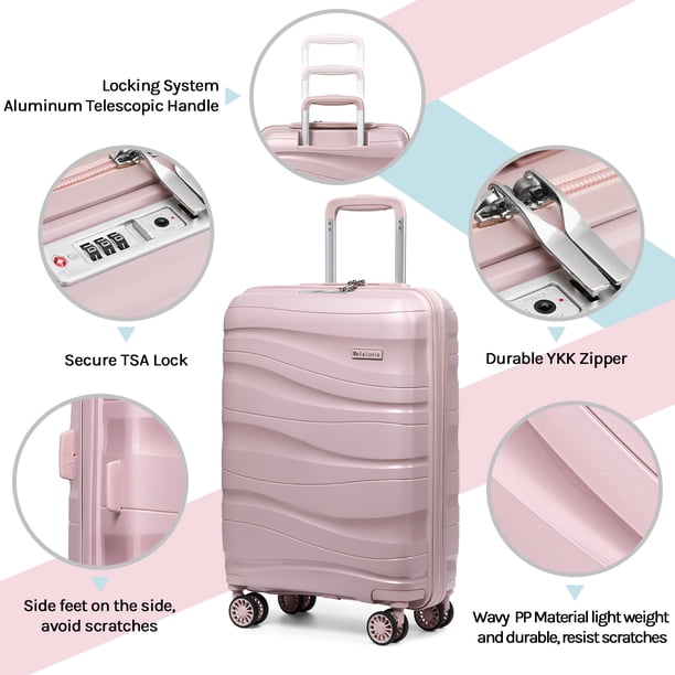 Joyway - 5-Piece Luggage Set PP Hardshell Spinner Suitcase with