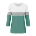 thumbnail image 5 of Shirt for Women's Fashion Casual Round Neck 3/4 Sleeve Loose Printed T-Shirt Ladies Top, 5 of 5