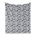 thumbnail image 1 of Cattle Soft Flannel Fleece Blanket, Farm Animals Silhouette Background Style Pattern for Agriculture Theme, Cozy Plush for Indoor and Outdoor Use, 60" x 80", White and Dark Blue Grey, by Ambesonne, 1 of 6