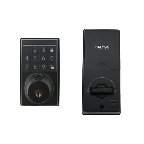 Dalton Z09 Smart Lock Biometric Bluetooth PIN Code Key Access Auto Lock/Unlock Anti-Tamper Security Tuya-Compatible Zinc Alloy Black 1 Unit per pack