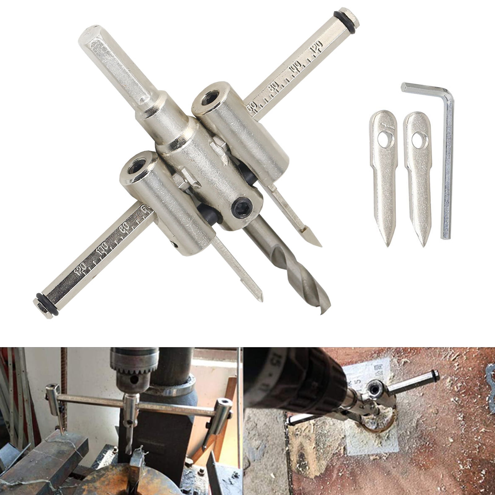 Adjustable Hole Cutter Strong Steel Aircraft Saw Cutter Wood Drywall Drill Bit~ 