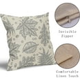 Grey Gray Fall Pillow Covers 16x16 Set of 2 Cream Maple Leaf Print