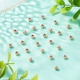 thumbnail image 2 of PH PandaHall 50 Pcs Entretoises Rack 4mm Plaqué Laiton Perles Rondes pour Bracelet Collier Bijoux Bricolage Or Rose, 2 of 5