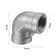 thumbnail image 3 of Unique Bargains 3/8 NPT Female Thread 90 Degree Elbow Pipe Fitting 304 Stainless Steel, 3 of 5