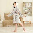 thumbnail image 4 of FORMRS Niños Bathrobe Unisex Hooded Robe Soft Plush Pajamas Sleepwear, Size 2-3T, Red Flower, 4 of 7
