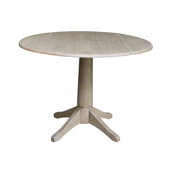 42" Round Dual Drop Leaf Pedestal Table - 30.3"H