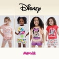 thumbnail image 4 of Disney Minnie Mouse Little Girls T-Shirt and Active Retro Dolphin French TerryShorts Outfit Set Toddler to Big Kid, 4 of 5