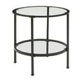 thumbnail image 3 of HomeStock Island Oasis Round End Table, Tempered Glass, Portable, Leg Base - 24"D x 24"W x 24.13"H, Tiered Shelving Storage, Mid-Century Modern Design, Versatile End Table, Living Room Tables-Color:Oi, 3 of 8