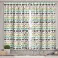 thumbnail image 2 of Ambesonne Cartoon Valance & Curtain, Elephants Love Adornment, 55"x45", Multicolor, 2 of 7