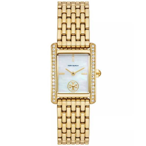 Tory Burch The Eleanor Women's Glossy MOP Dial Gold-Tone Quartz Watch TBW1073