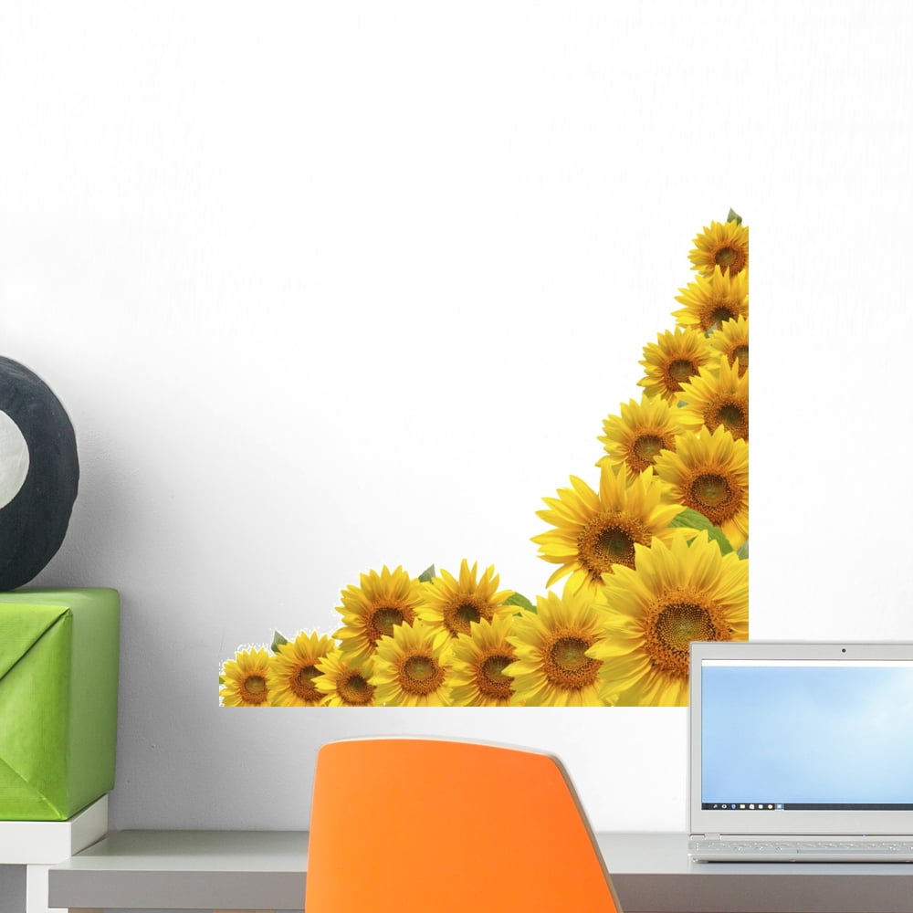 Sunflower Wall Decal by Wallmonkeys Peel and Stick Graphic (18 in H x