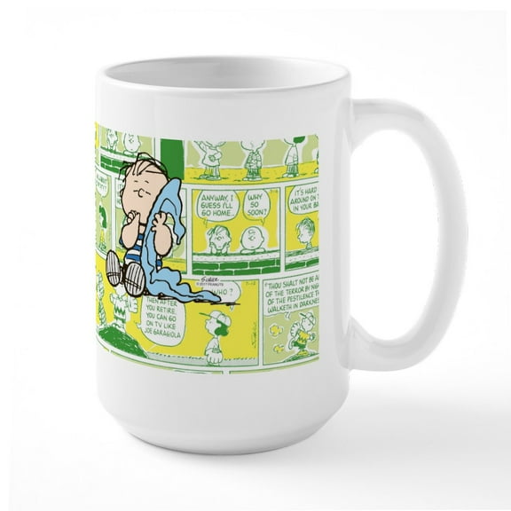 CafePress - Peanuts Linus Comic Strip - 15 oz Ceramic Large White Novelty Mug