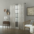 thumbnail image 5 of Archaeo Jigsaw Embroidery Linen Blend Curtain, 50"W X 108"L, Gray/Linen, 5 of 7