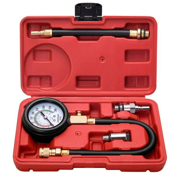 5 Pcs Professional Cylinder Compression Tester Kit Automotive Tool Gauge