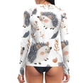 thumbnail image 2 of joogoo Womens UPF 50+ Sun Shirts Hedgehog Autumn Leave Long Sleeve UV Protection Rash Guard Tops XL, 2 of 7