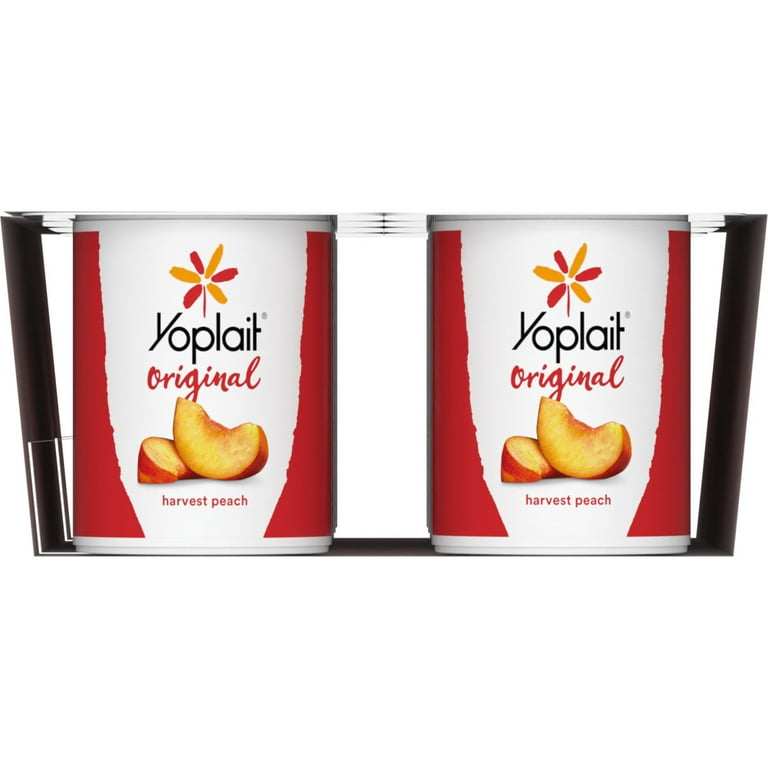 Yoplait Original Low Fat Yogurt, Harvest Peach, 8 Yogurt Cups, 48