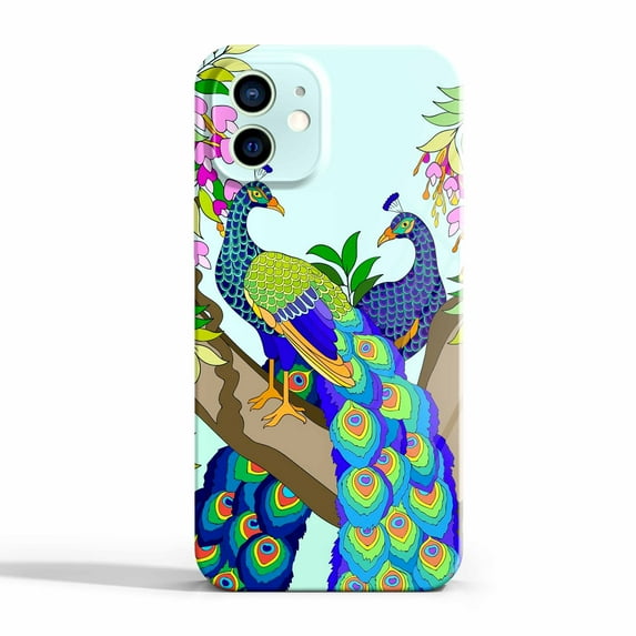 Peacock Case Compatible with iPhone 12 Mini,Aesthetic Art Design Full Cover Protective Case