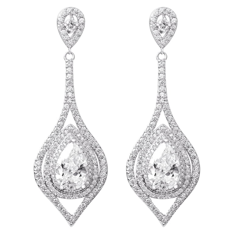 Believe by Brilliance Sterling Silver Teardrop Cubic Zirconia Earrings photo 1
