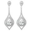 Believe by Brilliance Women's Sterling Silver and Cubic Zirconia Pear Teardop Earrings