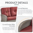 thumbnail image 5 of PARKWELL Outdoor Loveseat Glider Bench with Red Cushions for Porch Balcony Backyard,Gray Wicker, 5 of 8